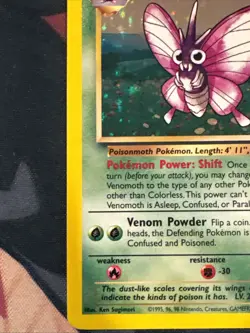 Pokemon TCG Venomoth Holo Rare Card 13/64 Jungle LP-/MP+ - Image 3