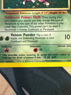 Pokemon TCG Venomoth Holo Rare Card 13/64 Jungle LP-/MP+ - Image 5