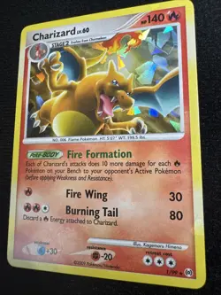 Pokemon TCG Charizard 1/99 Platinum Arceus Holo Rare Card NM nice holo bleed - Image 1