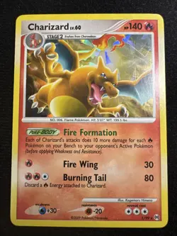 Pokemon TCG Charizard 1/99 Platinum Arceus Holo Rare Card NM nice holo bleed - Image 2