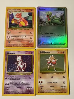 Vintage Pokemon Lot - (4 cards) - Hitmonchan, Mewtwo, Treecko, Charmeleon - Image 1