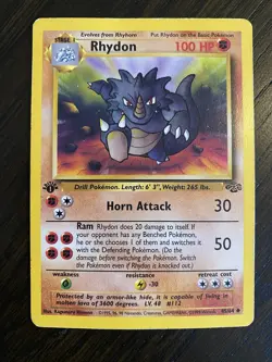 Pokemon Rhydon Card 45/64 1st Edition Jungle Set 1999 - Image 1
