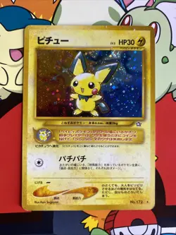 Pokemon card Pichu No.172 Holo Rare Old Back Neo Genesis 2000 Japanese MP - Image 1