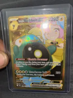 Pokemon TCG Ionos Bellibolt EX Gold Hyper Rare Card 188/159 Journey Together - Image 2