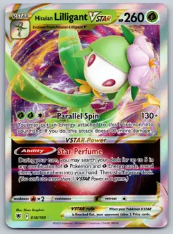 Hisuian Lilligant VSTAR 018/189 SWSH10: Astral Radiance NM Pokemon Card TCG - Image 1