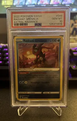 PSA 10 Radiant Greninja 046/189 Astral Radiance Holo Graded Pokemon Card - Image 1