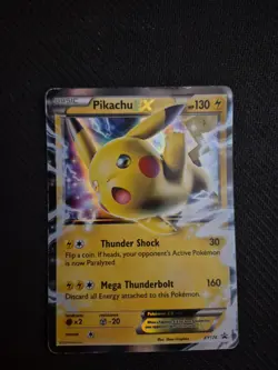 2016 Pokemon Card Pikachu EX XY174 Black Star Promo - Image 1