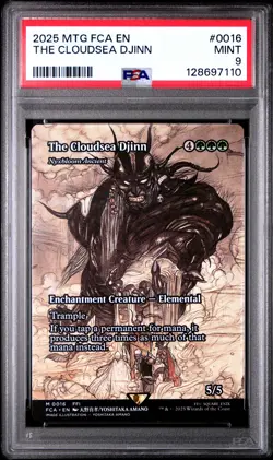2025 MTG FINAL FANTASY: THROUGH THE AGES #0016 THE CLOUDSEA DJINN PSA 9 - Image 1