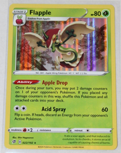 Pokemon 2020 Rebel Clash "FLAPPLE" #022/192 HOLO Rare - Image 1