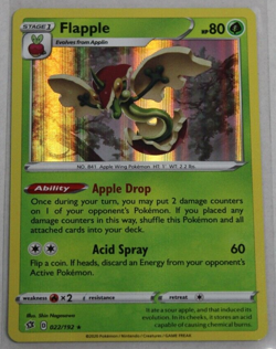 Pokemon 2020 Rebel Clash "FLAPPLE" #022/192 HOLO Rare - Image 4