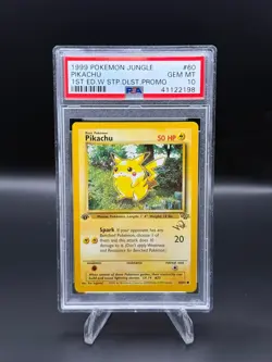 1999 Pokemon Jungle Pikachu 1st edition w stamp DLST. PSA 10 - Image 1