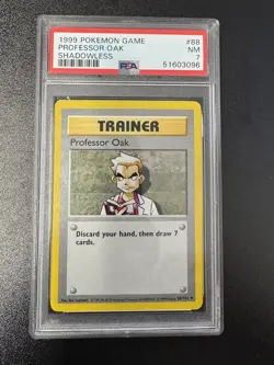 1999 Pokemon Game Professor Oak #88 Shadowless PSA 7 - Image 1