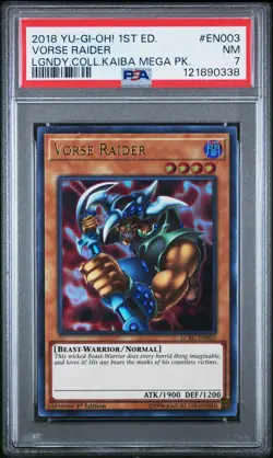 2018 YU-GI-OH! LEGEND COLLECTION KAIBA MEGA PACK 1ST EDITION VORSE RAIDER PSA 7 - Image 1
