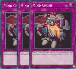 Yugioh - Mind Crush x 3 - 1st Edition NM - Free Holographic Card - Image 1