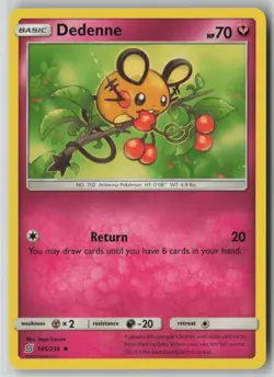 Dedenne 145/236 Pokemon TCG Sm-Unified Minds Regular Rare Card (Near Mint) NM 1 - Image 1