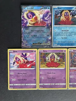 Jynx EX 151 (MEW) + 4 base (1 RevHOLO) 5-card mixed Pokemon lot - PWE - Image 4