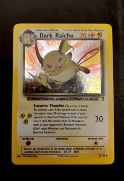 Pokemon TCG Dark Raichu Holo Card 7/110 WOTC Legendary Collection NM - Image 1