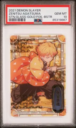 2021 Demon Slayer: Stained Glass Cards Zenitsu Agatsuma Stn.Glass PSA 10 - Image 1