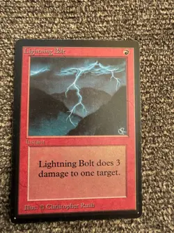 MTG Magic the Gathering Lightning Bolt Beta Edition Card - Image 1