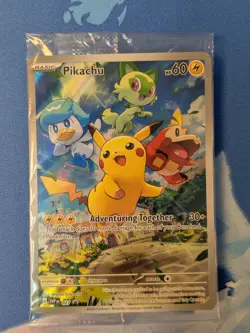 Pikachu SVP 027 - FACTORY SEALED Paldea Evolved Promo Holo Pokemon Card NM - Image 3