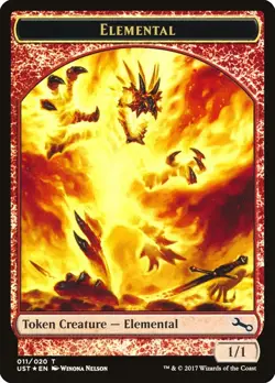Elemental 1/1 1x FOIL TOKEN MtG Unstable SP/NM - Image 1