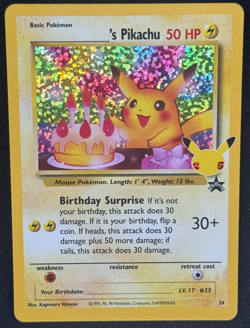 Birthday Pikachu 24 Celebrations Classic Collection Pokemon Card - Image 1
