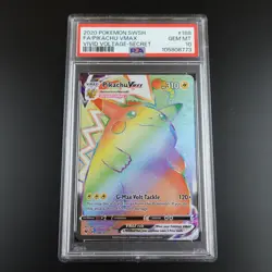 PSA 10 Pikachu Vmax 188/185 Vivid Voltage Rainbow Rare Holo Graded Pokemon Card - Image 1