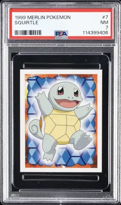 1999 MERLIN POKEMON #7 SQUIRTLE PSA 7 - Image 1