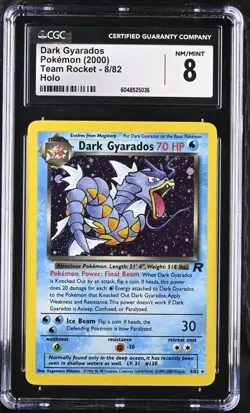 Pokemon Team Rocket DARK GYARADOS Holo CGC 8 (5036) Graded Power - Image 1