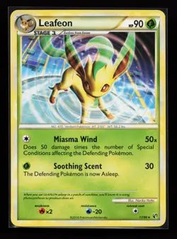 Leafeon 17/90 NON HOLO Rare Undaunted Pokemon Card - Image 1
