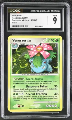 CGC 9 MINT Venusaur 2009 Supreme Victors 13/147 Holo Pokemon Card - Image 1