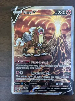 Entei v GG36/GG70 Crown Zenith: Galarian Gallery Holo Card Pokemon TCG - Image 1