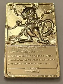 Gold Plated Metal Collectable Mewtwo Pokemon Card From Burger King - Image 2