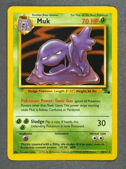 Muk 28/62 Base Set Series Fossil RARE Stage 1 Pokemon Card 1999 WOTC NM - Image 1