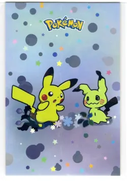 Cracked ice Holo- Pokemon -Electric Card Database- PIKACHU & MIMIKYU - Image 1