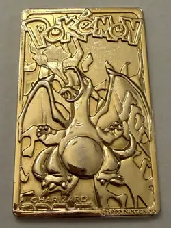 Gold Plated Metal Collectable Charizard Pokemon Card From Burger King - Image 1