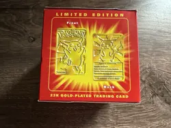 Pikachu Pokemon 23k Gold-Plated Trading Card&Pokeball New Limited Edition 1999 - Image 3