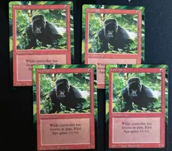 Kird Ape (Revised MTG) ALTERED playset of four (4) handpainted floating border! - Image 1