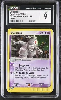 CGC 9 MINT Dusclops 2003 EX Sandstorm 4/100 Holo Pokemon Card - Image 1