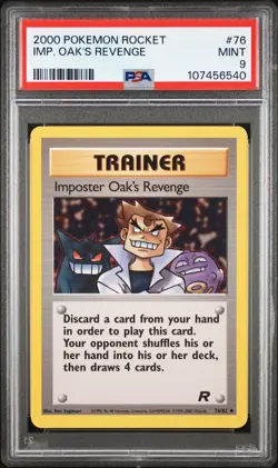 PSA9 MINT 2000 Pokemon Rocket Imposter Oak's Revenge #76 LOW POP - Image 1