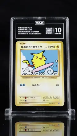 2016 Pokemon Japanese 20th Anniversary Pack Surfing Pikachu 264/XY-P TAG 10 - Image 1