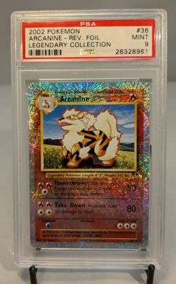 2002 Pokemon Legendary Collection Reverse Holo Foil #36 Arcanine PSA 9 - Image 1