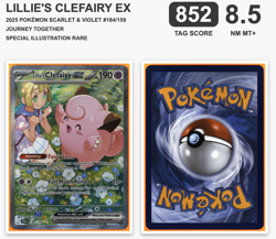 Lillie's Clefairy EX NM MT+ 8.5 (852) 184/159 SV09 TAG Graded Pokemon English - Image 4