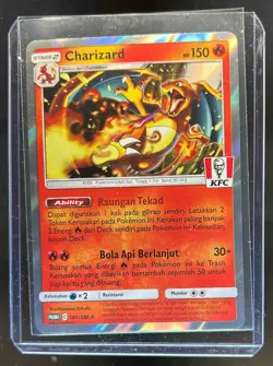 2021 Pokemon IDN SM Promo Charizard Holo KFC Chaki Kids Meal #181 - Image 1
