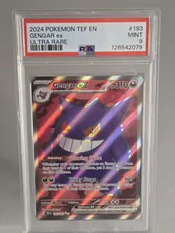 2024 POKEMON TEF EN-TEMPORAL FORCES ULTRA RARE #193 GENGAR EX PSA 9 - Image 1
