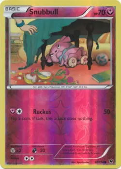 Pokemon - Snubbull - 68/124 - Common - Reverse Holo - XY - Fates Collide - NM - Image 1