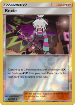 Pokemon - Roxie - 205/236 - Uncommon - Reverse Holo - Sun & Moon Cosmic Eclipse - Image 1