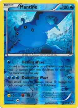 Pokemon - Mantine - 27/114 - Common - Reverse Holo - XY - Steam Siege - NM - Image 1