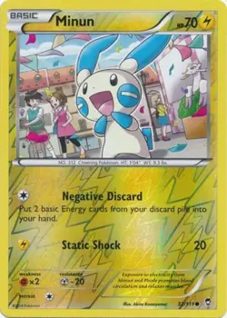 Pokemon - Minun - 32/111 - Common - Reverse Holo - XY - Furious Fists - NM - Image 1