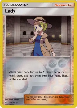 Pokemon - Lady - 109/131 - Uncommon - Reverse Holo - Sun & Moon Forbidden Light - Image 1